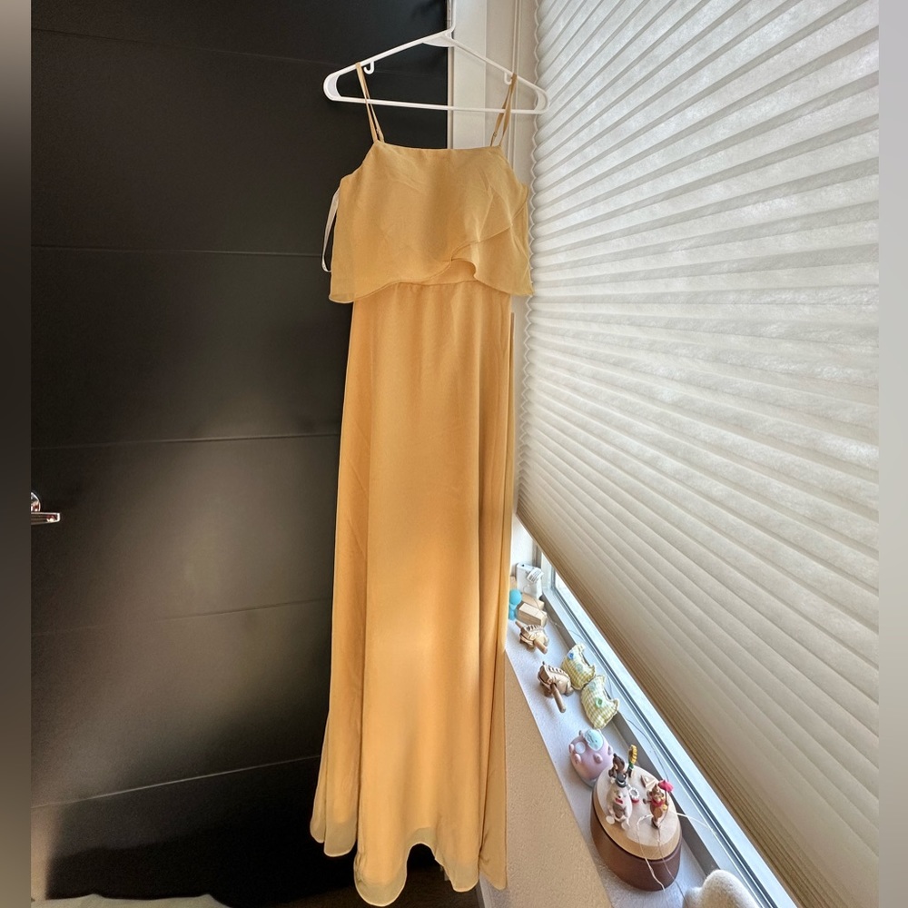 Duntery yellow bridesmaid dress